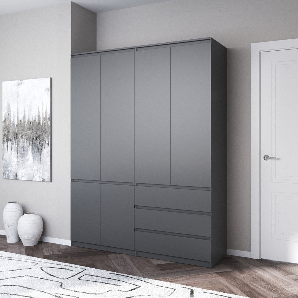 Шкаф для одежды VAYS, со штангой и полками, комплект из 2 шкафов R10+R16 Антрацит Львов - изображение 1