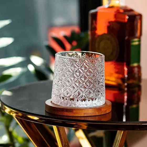 Стакан для виски з бамбуковою підставкою 300 мл Київ