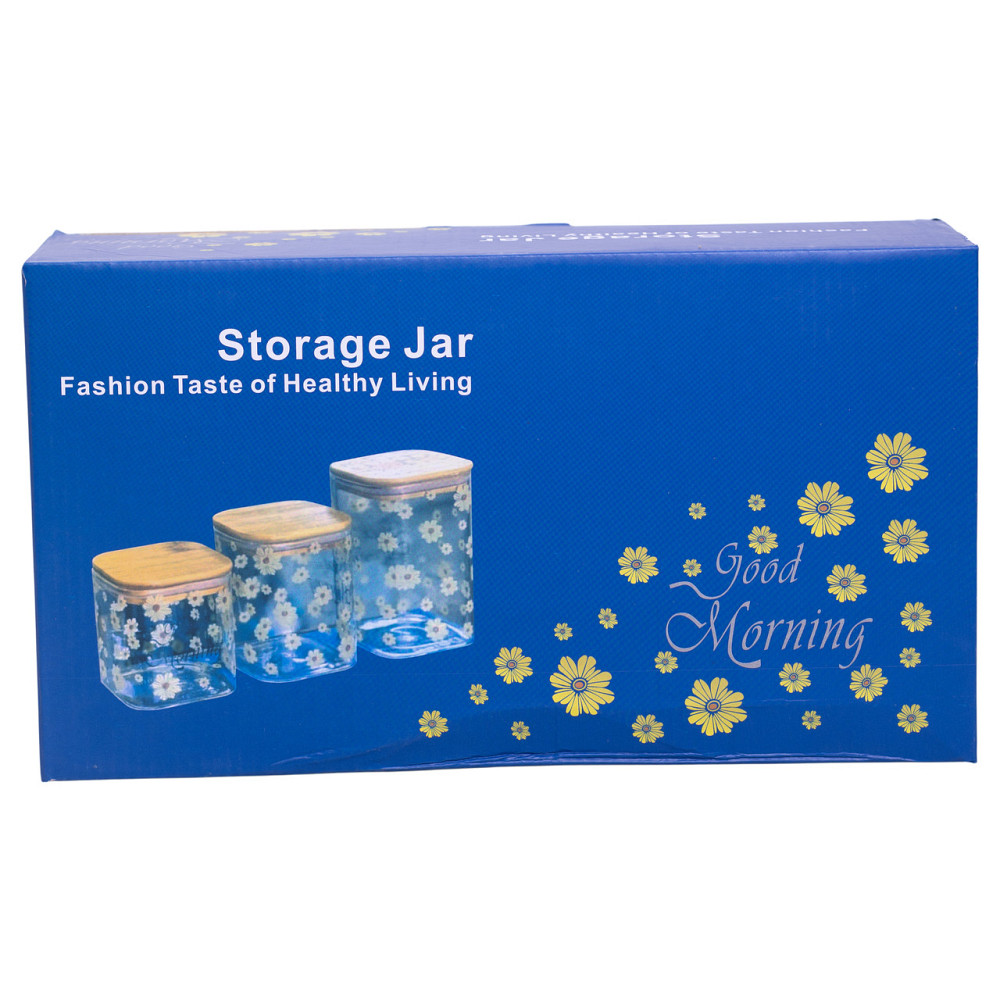 Yiwu Банки для сипучих продуктів набір з 3 шт з бамбуковими кришками 700 (мл), 900 (мл), 1.2 (л Киев - изображение 5