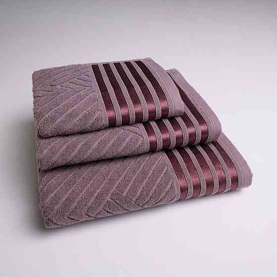 Набор махровых полотенец SOFT 3шт GM Textile 40х70см, 50х90см, 70х140см 500г/м2 (Виноградный) Сумы