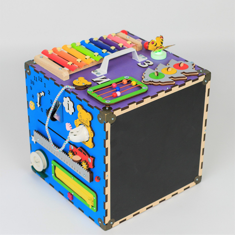 Бізікуб 30*30*30 Різнобарвний дитячий розвивальний куб Бізіборд Тернопіль - фото 3