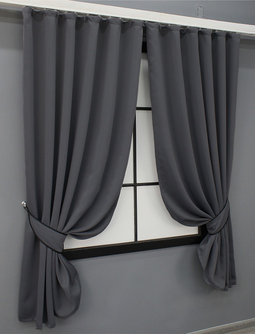 Комплект штор коротких VR-Textil Bagema Rvs № 1241ш Темно-серый 130х170 см 2 шт ( 35-0172) Киев - изображение 2