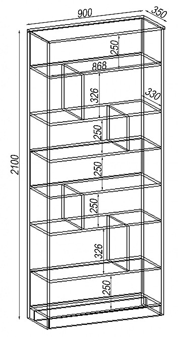 Стеллаж ОС-7, Самоа Димчастий, 900/350/2100 Львов - изображение 2