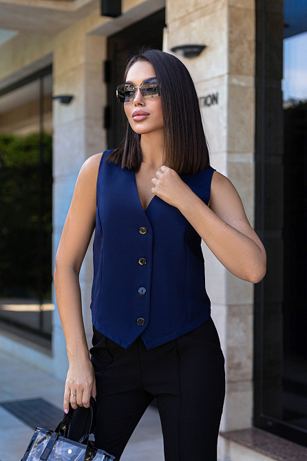 Женский жилет классический Justin 50-52, Темно-синий Киев - изображение 1