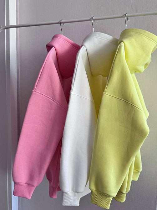 Жіноче базове оверсайз худі турецьке тринитка пін'є Рожевий Одеса - фото 3