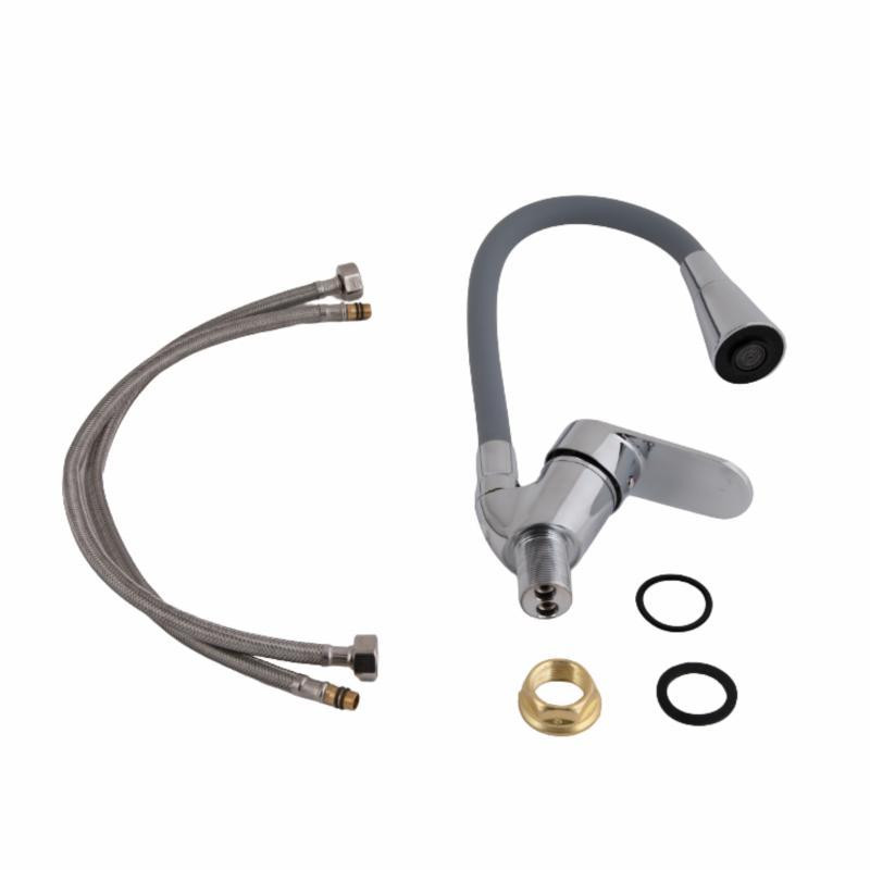 Смеситель для кухни Lidz Tani 008F3 с гибким изливом (k40) LDTAN008F3GCR39507 серый / хром Киев - изображение 4