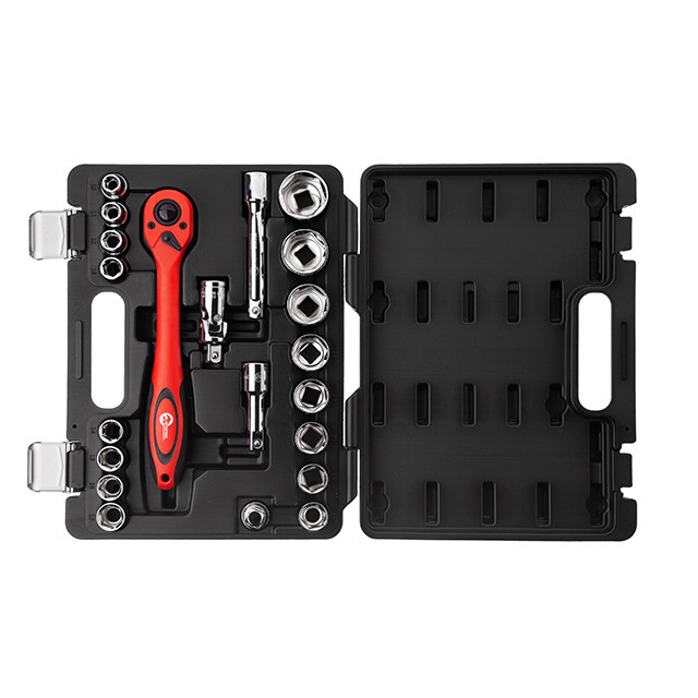 Набір інструментів, проф., 1/2", Cr-V, 21 од., головки: 10-32 мм, кейс INTERTOOL ET-6021 Київ - фото 2