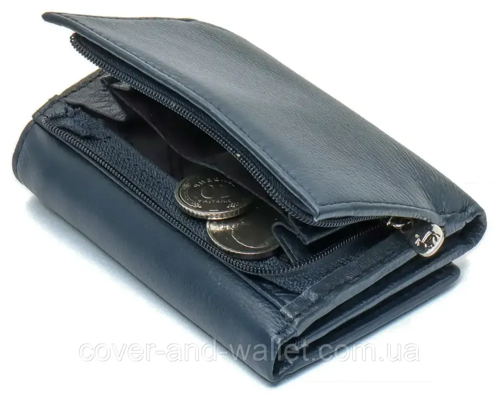 Компактный женский кошелек на магнитах в три сложения Marco Coverna MC-1419 Синий Киев - изображение 5