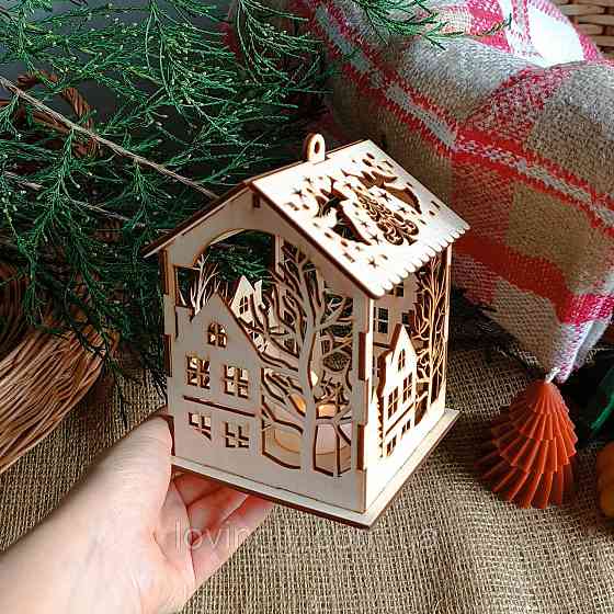 Новорічний ліхтарик для святкового декору 14 см Ірпінь