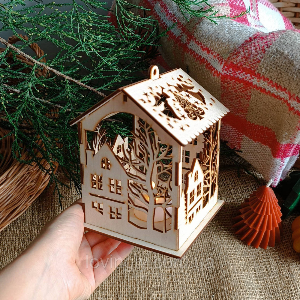 Новогодний фонарик для праздничного декора 14см Ирпень - изображение 1