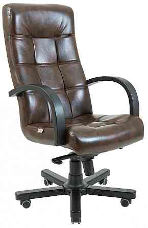 Офісне Крісло Керівника Richman Virginia Titan Dark Brown Wood М2 AnyFix Коричневий Київ
