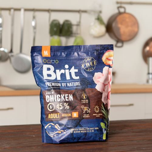 Корм сухой Brit Premium Dog Adult M для взрослых собак средних пород весом 10-25 кг с курицей 1 кг. Киев - изображение 5