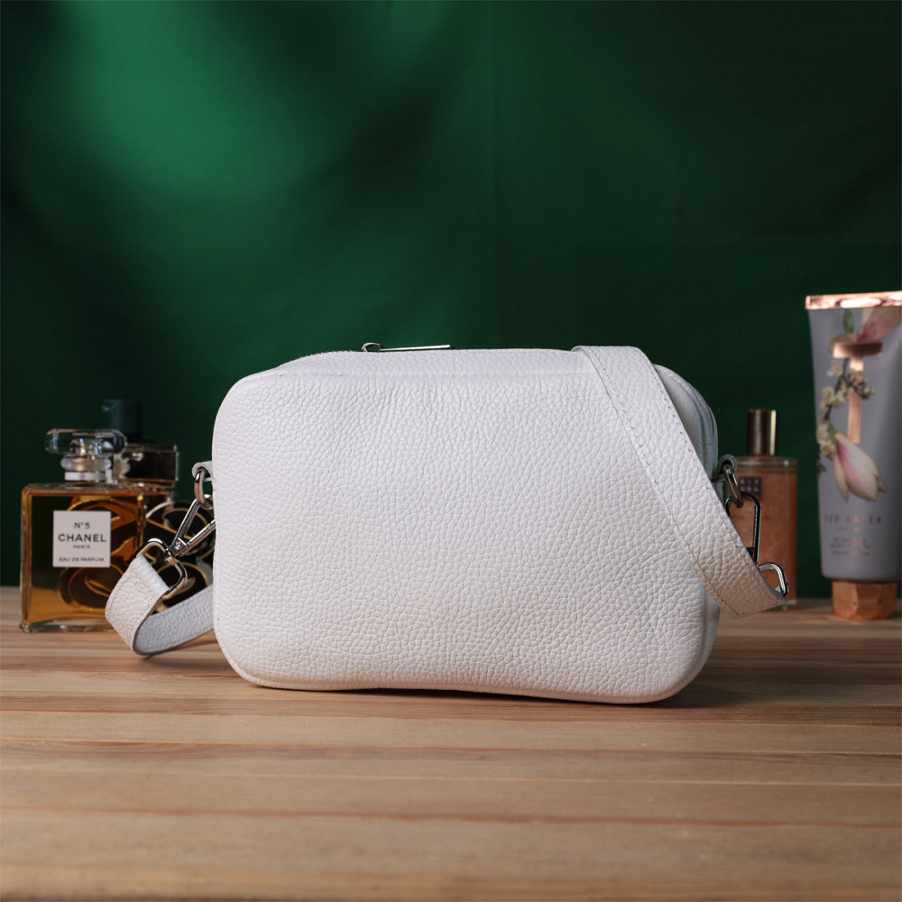 Универсальная классическая сумка кросс-боди из натуральной кожи Shvigel 22840 Белая Киев - изображение 9