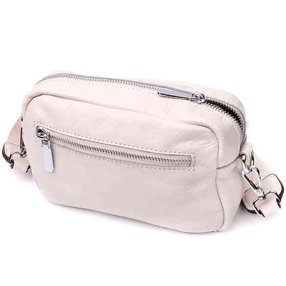 Якісна сумка для жінок з натуральної м'якої шкіри Біла (Vintage) Київ