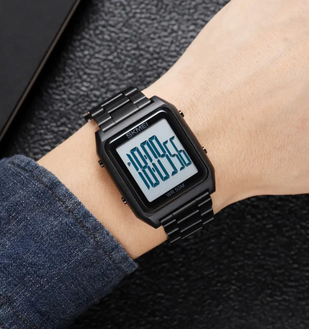 Чоловічий наручний годинник Skmei 1879 (Чорний з білим) Вінниця - фото 7