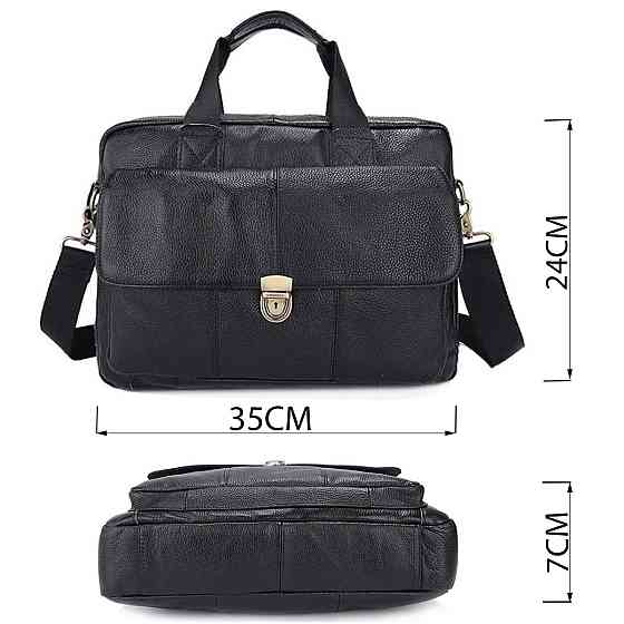 Портфель чоловічий шкіряний з замком Vintage 14801 Чорний Київ