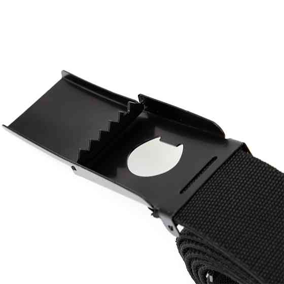 Текстильний ремінь з чорною пряжкою Vintage 20530 Чорний Київ