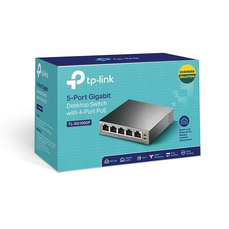Комутатор TP-Link TL-SG1005P (1хGE, 4xGE PoE, max 53W) Ні Харків - фото 3