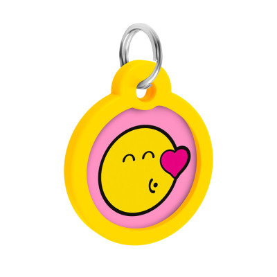 Адресник для тварин WAUDOG Smart ID з QR паспортом "Смайли на рожевому", коло 30 мм (230-0187) Вінниця - фото 4