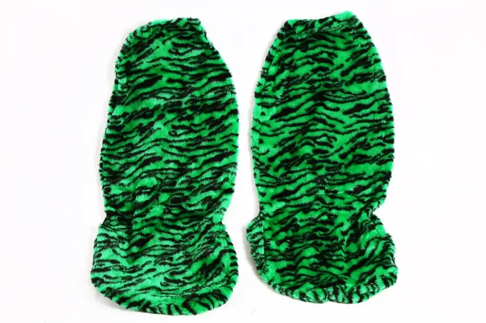 Чехлы на сидушки меховые черный/зеленый Винница - изображение 3