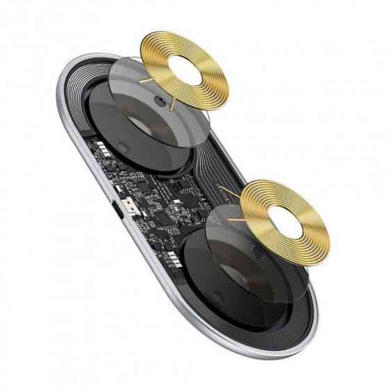 Бездротова зарядка Baseus Simple Wireless Charger 2 в 1 WXJK-С02 (Біла) Миколаїв