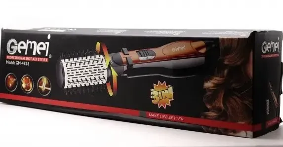 Вращающийся фен расческа с насадками Gemei GM-4828 воздушный стайлер для укладки волос Коломыя - изображение 3