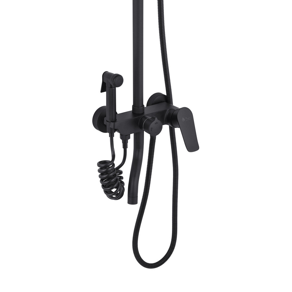 Душова система система для ванни з гігієнічним душем Agua Acero-AVION 06426NM чорна Київ - фото 4