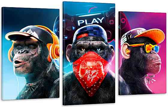 Модульная картина в гостиную / спальню Мавпи кольорові Art-614_3 Киев