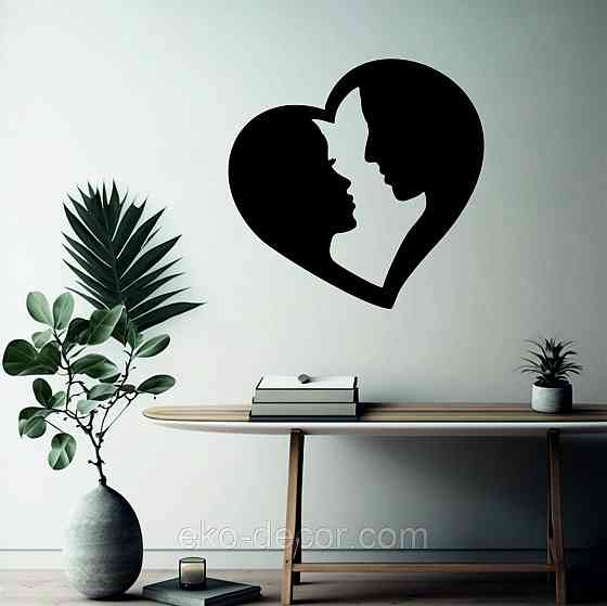 Декоративное настенное Панно «Влюбленные», Декор на стену 90*90 см, Черный Киев