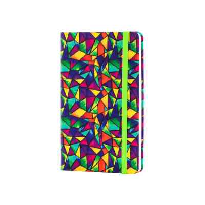 Книга записна Optima А5 Rainbow, тверда обкладинка текстиль, гумка, блок клітинка (O27190-03) Вінниця