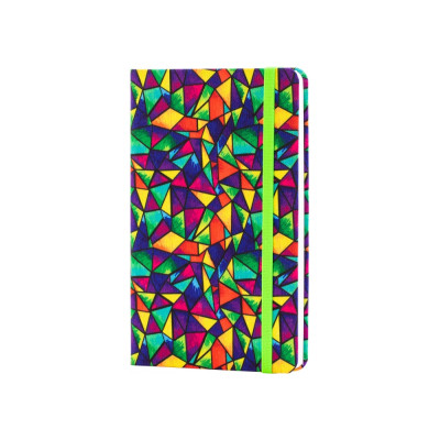 Книга записная Optima А5 Rainbow, твердая обложка текстиль, резинка, блок клетка (O27190-03) Винница - изображение 1