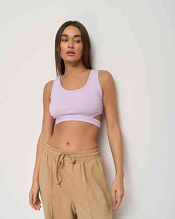 Кроп топ в рубчик - декоративная застежка на спине Nicoletta 80585 Киев