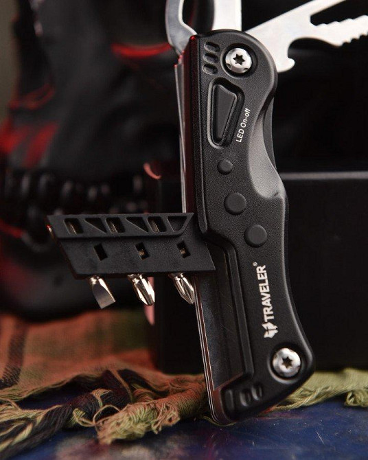 Мультитул сірий с фонариком и битами ВН11057 Одесса - изображение 7