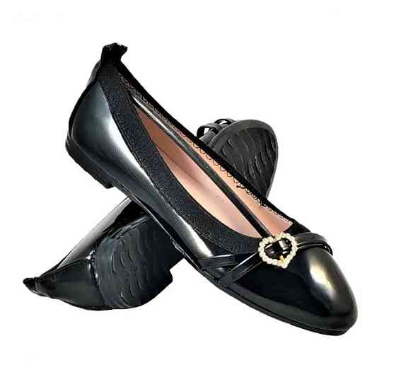 Женские Балетки Чёрные Мокасины Туфли Лаковые (размеры: 36,37,38,39,40) - 9-1 Днепр
