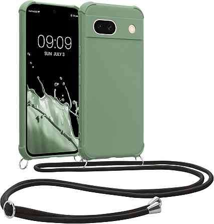 Силиконовый чехол для Google Pixel 8a с шнурком для ношения на шее серый Киев