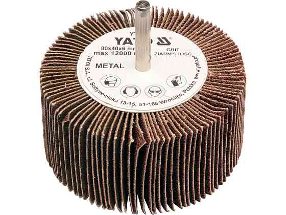 Круг пелюстковий шліфувальний YATO P40, Ø= 80 мм h= 40 мм, шпиндель Ø= 6 мм [10/60] Одесса