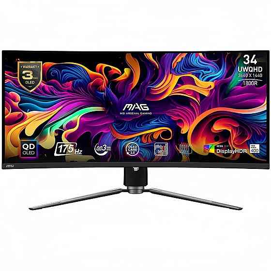 Монітор MSI 34" MAG 341CQP QD-OLED Black Curved 175Hz ( Чорний ) Харків