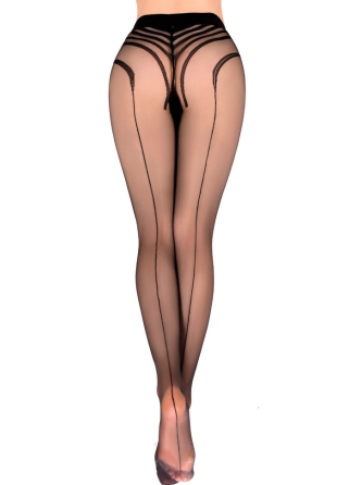 Колготки в смужку Ballerina´s Secret, чорні, S/M Sex Aura Київ