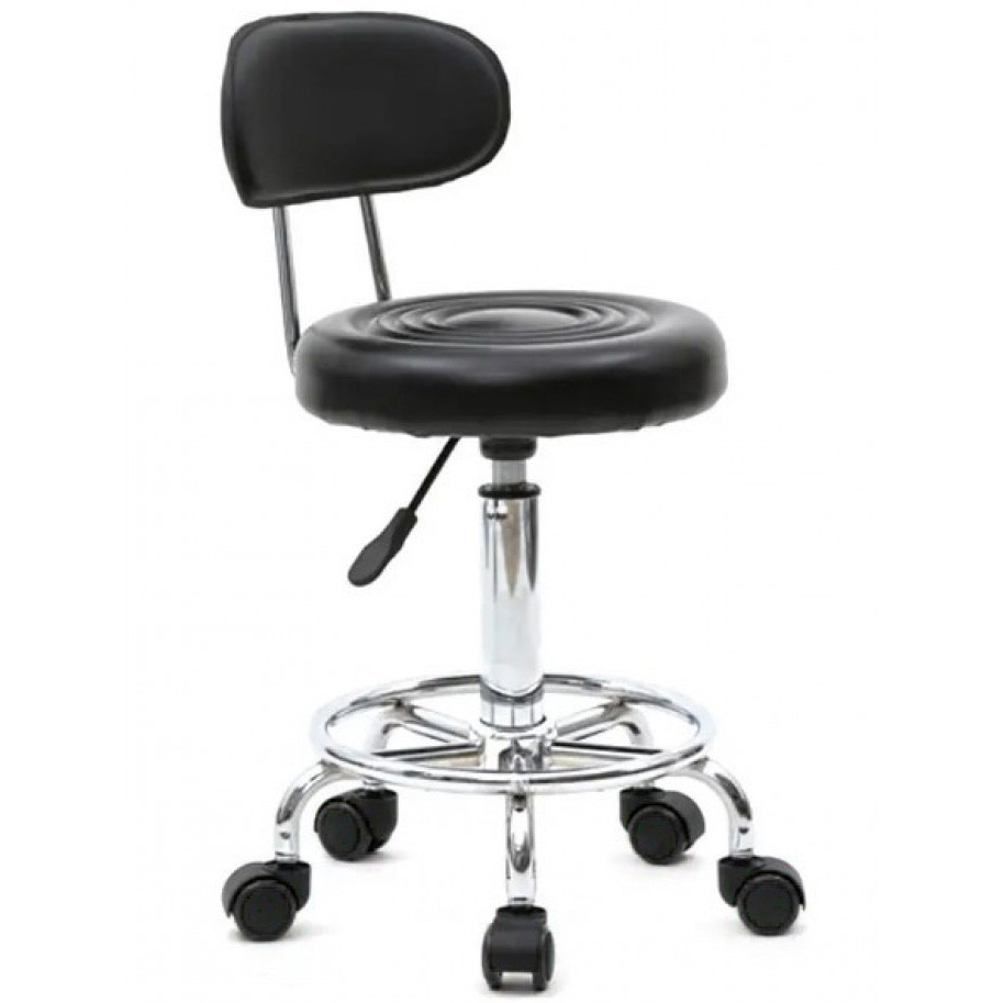 Стілець майстра косметолога круглий на коліщатках зі спинкою Bonro B-494 для салону краси Київ - фото 2