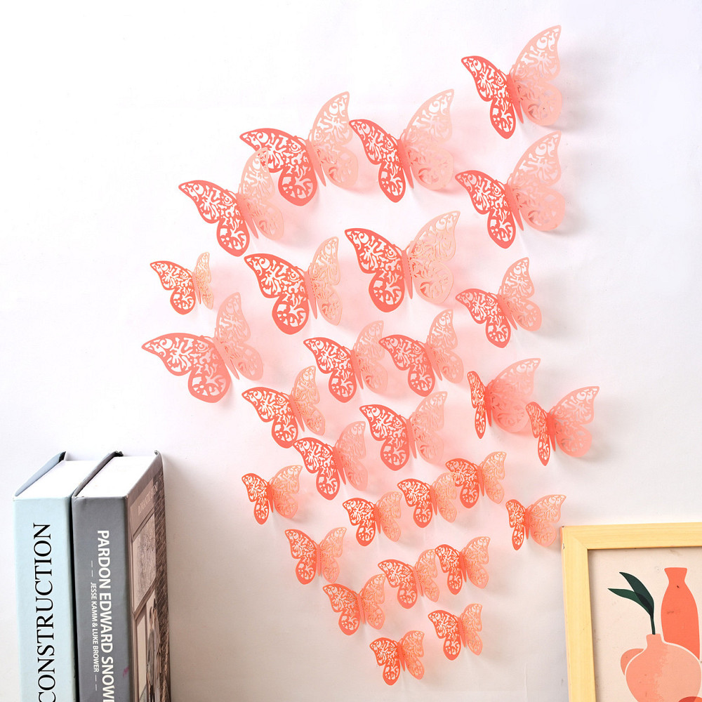 Интерьерные бабочки на стену 12 штук персиковый Киев - изображение 1