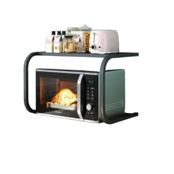 Кухонний стелаж для мікрохвильової печі 53x32x17 см, металевий каркас, ДСП полиці, універсальне призначення Одеса