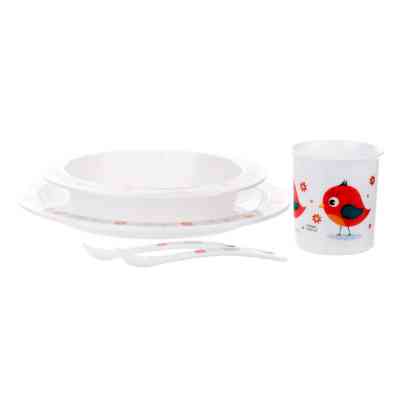 Набор детской посуды Canpol babies Cute Animals Птичка Красный 5 предметов (4/401_red) Винница