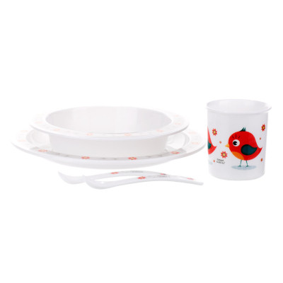 Набор детской посуды Canpol babies Cute Animals Птичка Красный 5 предметов (4/401_red) Винница - изображение 2