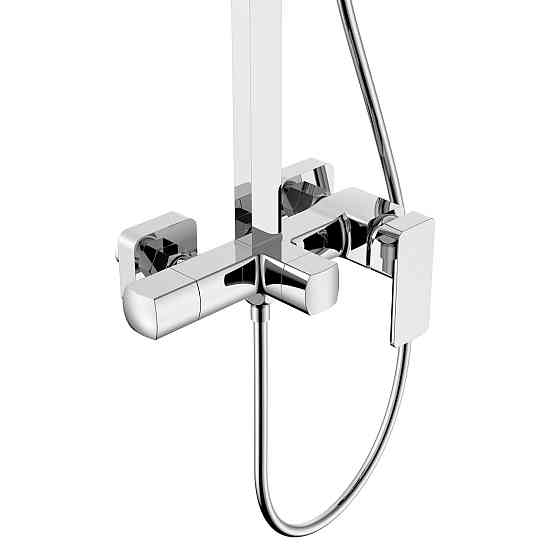 Душова система для кабіни Qtap Capricorn на три споживачі (з виливом) 53103KNC Chrome Київ