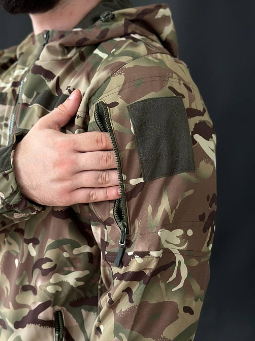 Тактическая ветровка мультикам мужская softshell, весенняя, с велкро, капюшоном и 5 карманами Львов - изображение 8