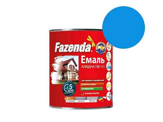 Емаль алкідна ПФ-115 Яскраво-блакитний 0,9кг ТМ FAZENDA   Solmir Київ