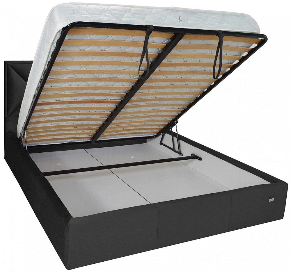Ліжко Двоспальне Leeds VIP 160 х 190 см Missoni 009 З додатковою металевою цільнозварною рамою Темно-сірий Дніпро - фото 14