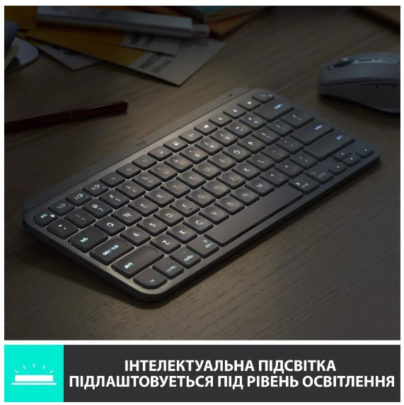 Клавіатура Logitech MX Keys Mini For Mac Wireless Illuminated Pale Grey (6772198) Київ - фото 8