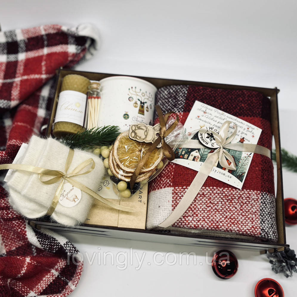 Атмосферний подарунковий бокс з пледом, чаєм та свічкою Ірпінь - фото 4