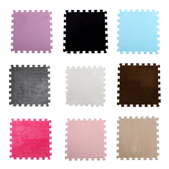 Коврик-пазл плюшевый, термоковрик, мат детский теплый 90*120см, 12 пазлов, цвет черный Каменец-Подольский